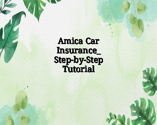 Amica Car Insurance: Step-by-Step Tutorial