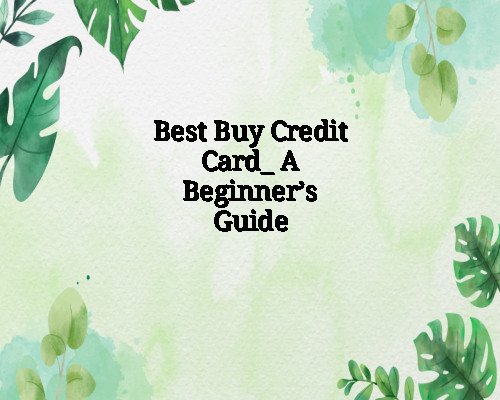 Best Buy Credit Card_ A Beginner’s Guide