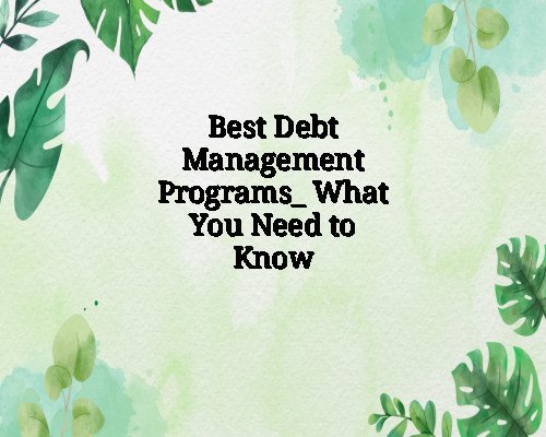 Best Debt Management Programs_ What You Need to Know