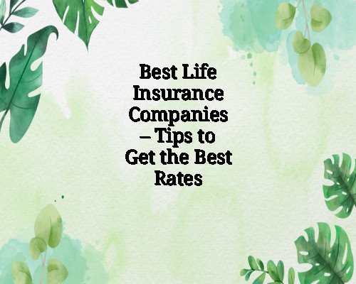 Best Life Insurance Companies – Tips to Get the Best Rates