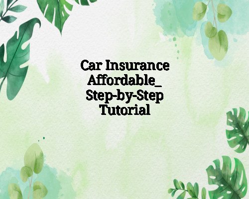 Car Insurance Affordable_ Step-by-Step Tutorial