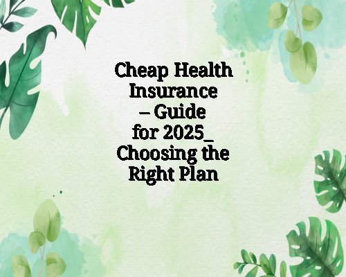 Cheap Health Insurance – Guide for 2025_ Choosing the Right Plan