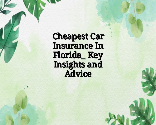 Cheapest Car Insurance In Florida_ Key Insights and Advice