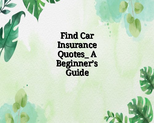 Find Car Insurance Quotes_ A Beginner’s Guide