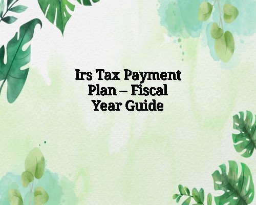 Irs Tax Payment Plan – Fiscal Year Guide