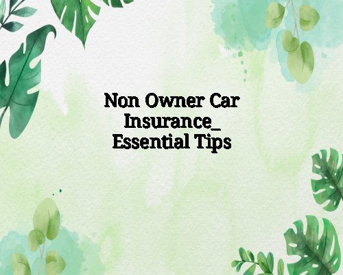 Non Owner Car Insurance_ Essential Tips