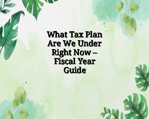 What Tax Plan Are We Under Right Now – Fiscal Year Guide
